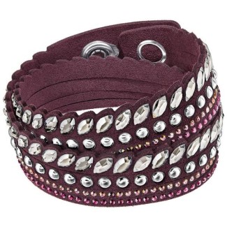 Swarovski Bracelet Slake Pulse 5241516 fabric-Burgundy