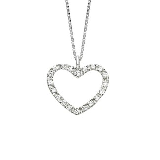 Bliss Heart Necklace white gold, diamond hearts