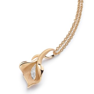 Annamaria Cammilli Calla Lily necklace in gold orange-GPE0197J 2