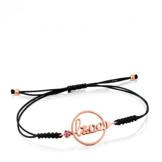 Bracciale Tous San Valentino Love rosè con Freccia e cordino.