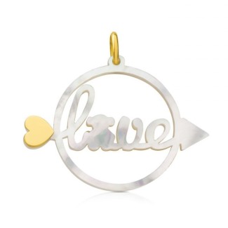 Large pendant Tous-Pearl and gold arrow Valentine Love.