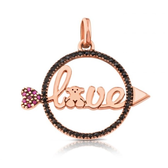 Valentine Love silver arrow pendant Tous rosé and spinelli