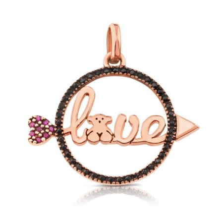 Pendente Tous San Valentino Love con Freccia in argento rosè e spinelli