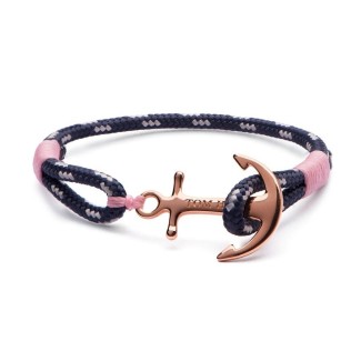 Rosa Schlüsselband mit goldener Anker und Tom Hope Armband-Rose Gold