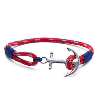 Tom Hope Armband mit Anker und roten und blauen Kabel-Arctic Blue