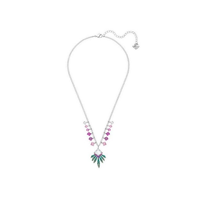 Swarovski necklace Gisel rhinestone green and Fuchsia-5266286