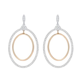 Circle Earrings Swarovski pendant Gilberte white-5278287