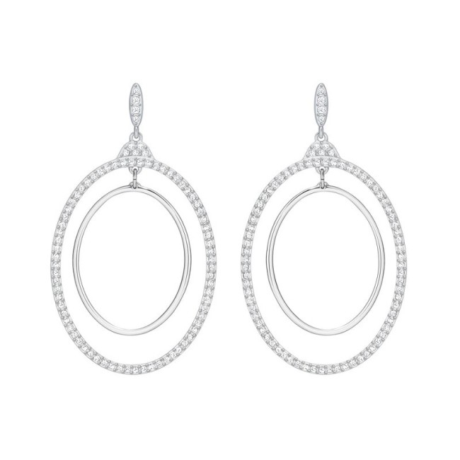 Swarovski Orecchini cerchio pendente Gilberte Bianco - 5279777