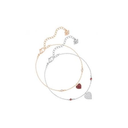 Swarovski Crystal Armbänder set hängende Herzen wünsche