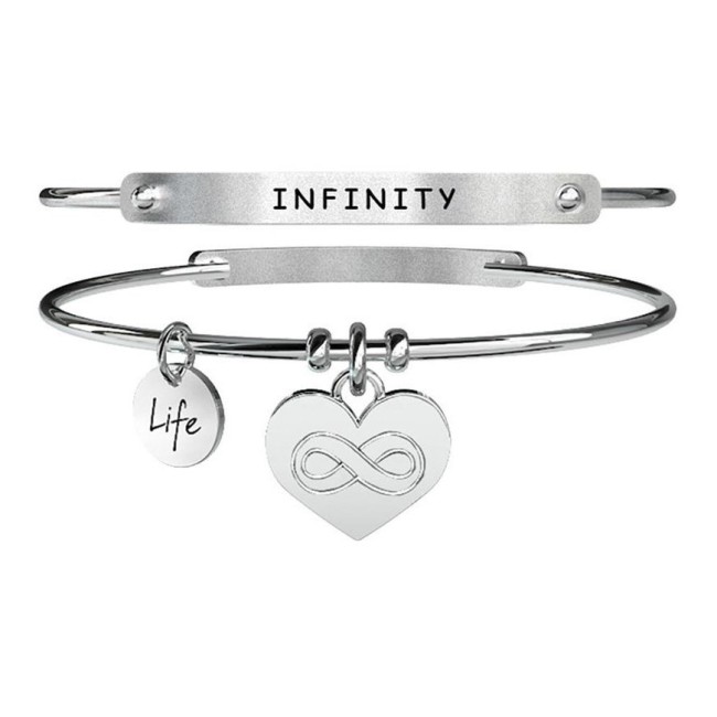Bracciale Kidult Cuore Infinito rigido in acciaio lucido - 231650