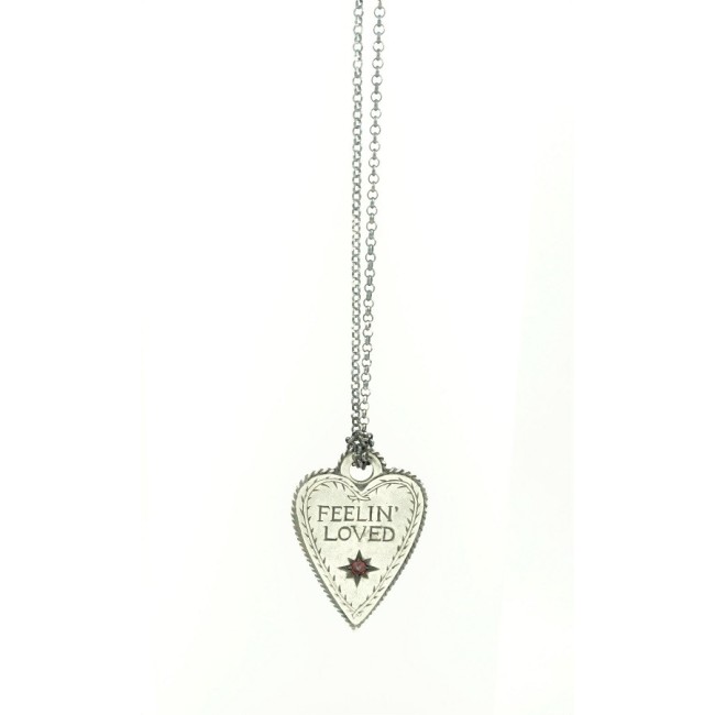 Collana Otto Gioielli cuore grande Feelin' Loved con zaffiro rosso