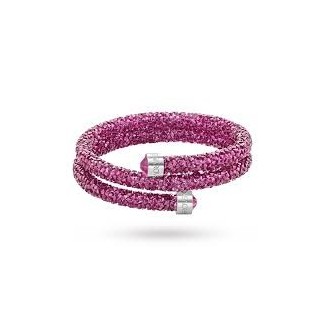 Double wrap Bracelet Swarovski Fuchsia M Crystaldust-5273643
