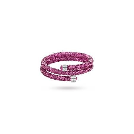Doppelte wickeln Sie Armband Swarovski Fuchsia M Crystaldust-5273643