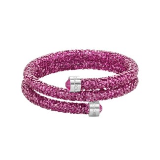 Doppelte wickeln Sie Armband Swarovski Fuchsia Crystaldust S-5292449