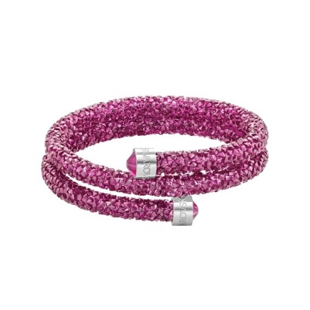 Doppelte wickeln Sie Armband Swarovski Fuchsia Crystaldust S-5292449