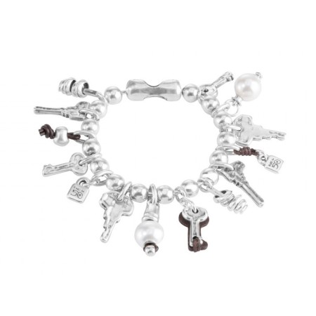 Bracciale argentato Uno de50 Alguna Abrirà con sfere e chiavi