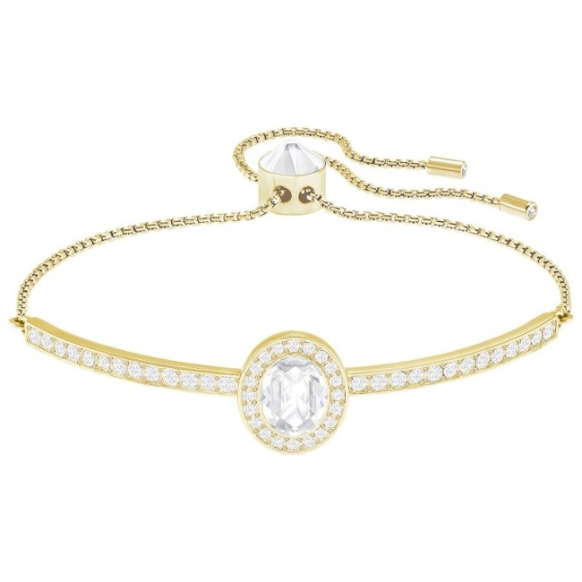Swarovski Bracciale rigido Gently con allufamento placcato gold - 5279315