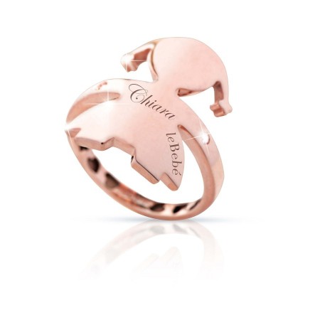 Anello Le Bebè linea Abbracci femminuccia oro e diamanti - LBB124