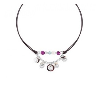 Collana in pelle e metallo placcato Uno de50 Nacaroni