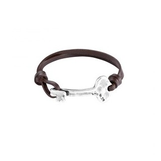 Bracciale in pelle e metallo placcato Uno de50 chiave - PUL1561MARMTL0L