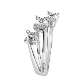 Trilogy ring Salvini Luminous collection in white gold and diamonds.