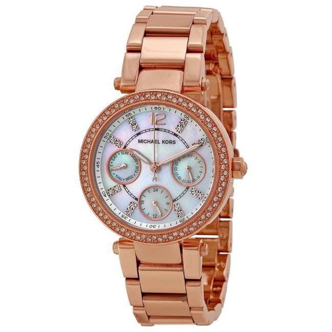 Orologio Michael Kors Parker con pavè in acciaio rosè - MK5616