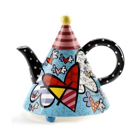 Teiera grande Romero Britto Flying Heart in ceramica decorata - 334410
