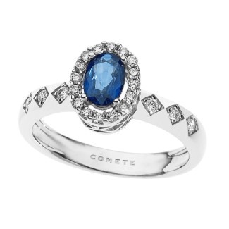 Gold-Saphir-Ring Schmuck Grand Tour des Kometen und Diamanten-ANB1965