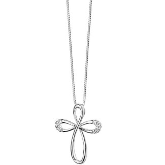 Collana Comete Gioielli Croce Croisette in Oro e Brillanti - GLB885