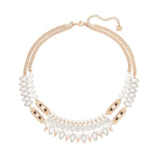 Swarovski Crystal und Perle rosa Halskette Collier Gangster-5252008