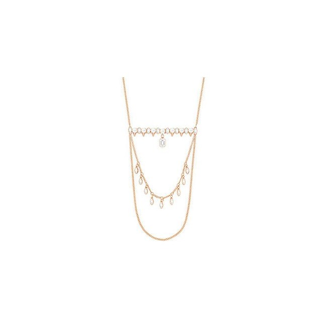 Swarovski Crystal and Pearl Necklace plated Gangster-5265345