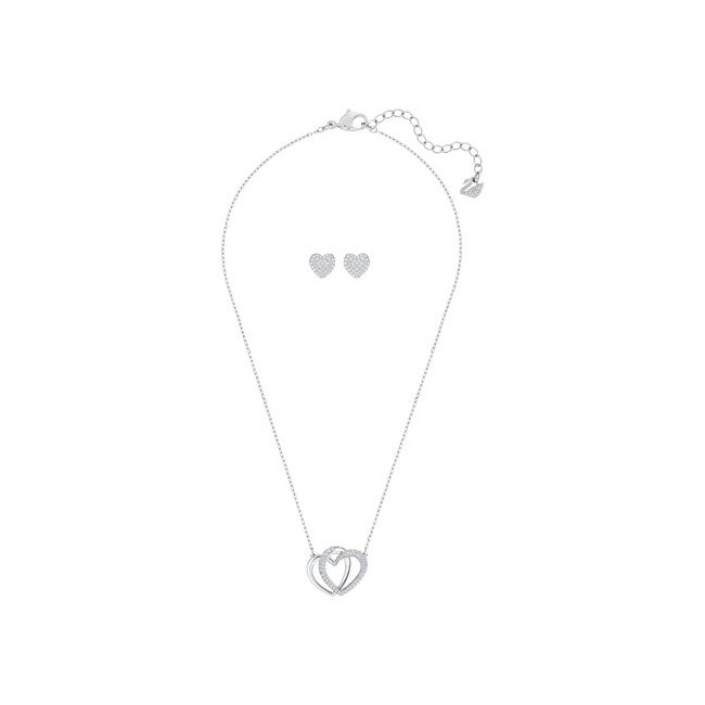 Swarovski Set Liebe Herzen verflochten Silber-5346124