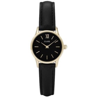 CLUSE quartz ladies black leather plated Vedette-CLUCL50012
