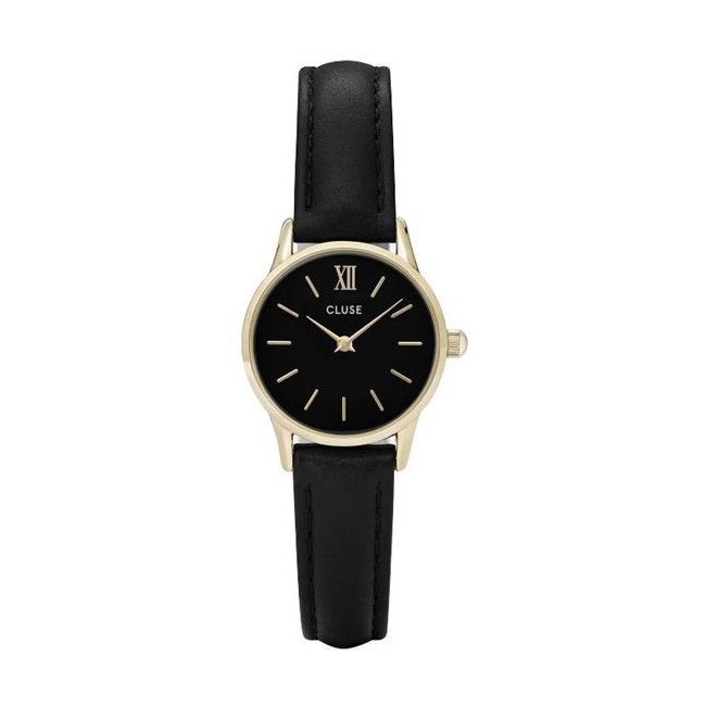 CLUSE quartz ladies black leather plated Vedette-CLUCL50012