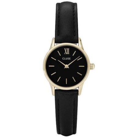 CLUSE quartz ladies black leather plated Vedette-CLUCL50012