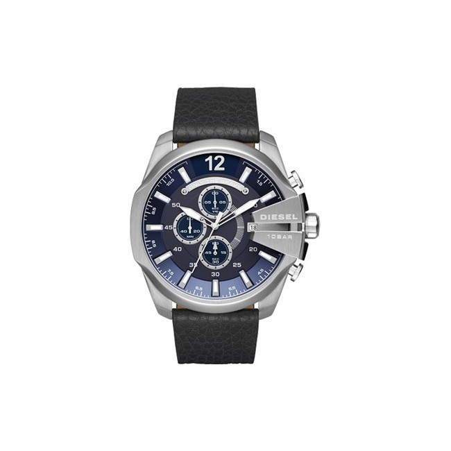 Diesel-Chronograph schwarz und Blau-Linie Mega Chief DZ4423