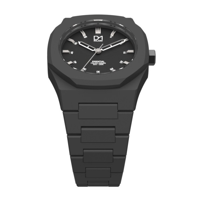 Octagonal ring grey Milan line Essential watch D1-ES02