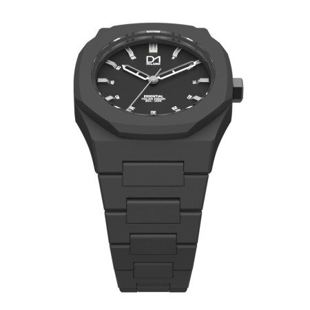 Octagonal ring grey Milan line Essential watch D1-ES02