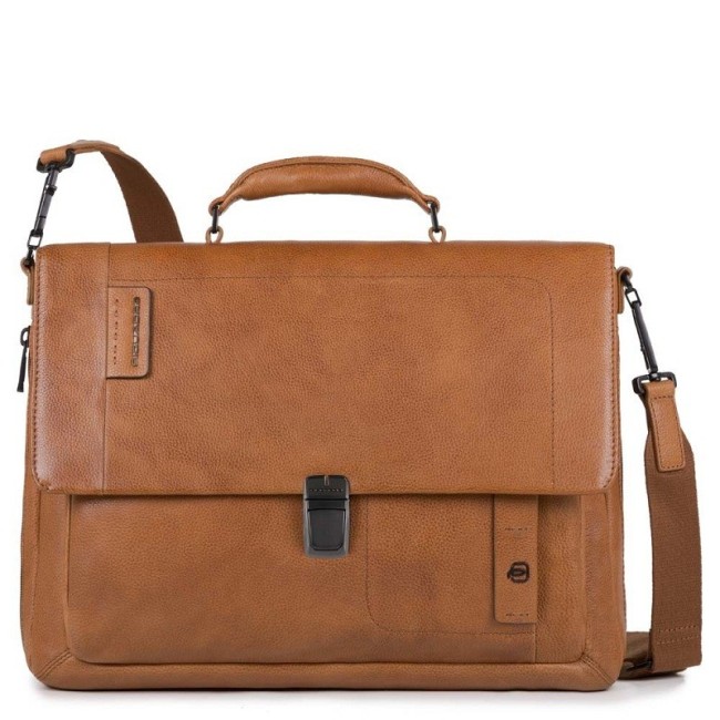 Piquadro line P15PLUS leather expandable folder