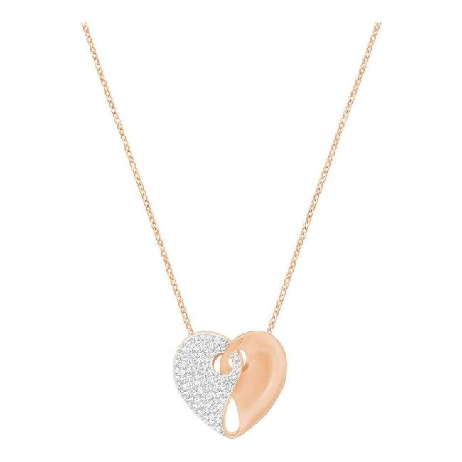 Pave Heart Necklace Swarovski Guardian Media, rosé
