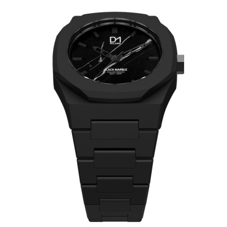 Orologio D1 Milano linea Marble nero con ghiera ottagonale - MA01