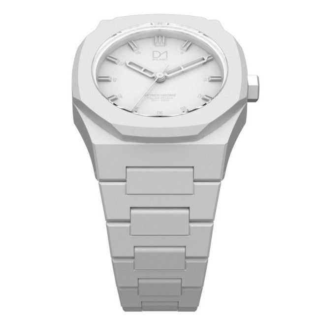 Orologio D1 Milano linea Monochrome bianco con ghiera ottagonale - MO03