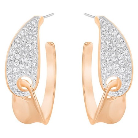 Swarovski Orecchini a cerchio Guardian, Bianco e rosè con pavè