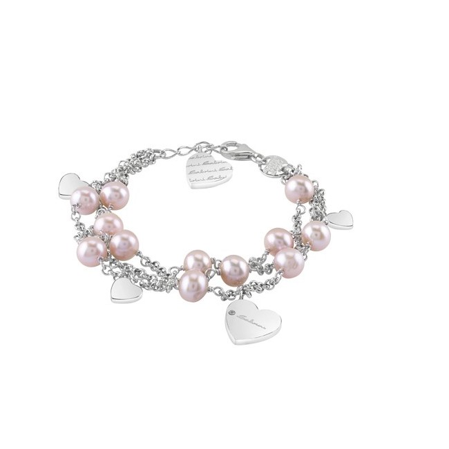 Bracciale Salvini Just a Pearl in argento con Perle, Cuori e diamante