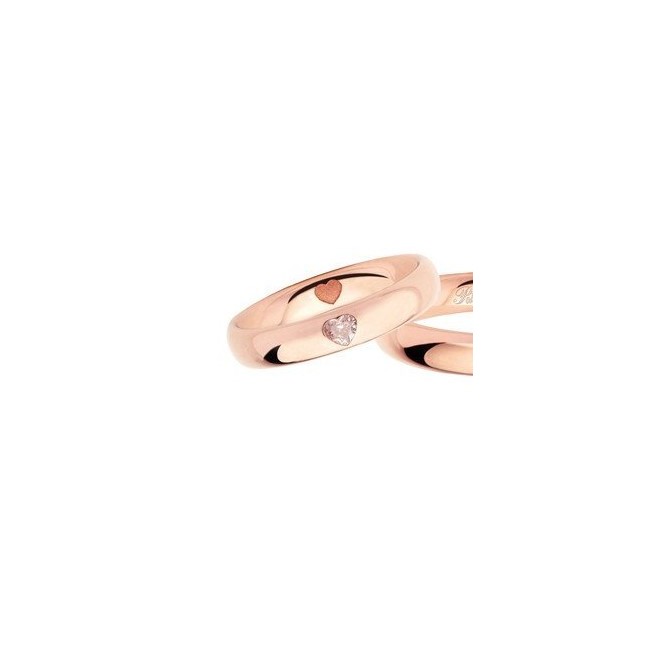 Fede Polello da donna in oro rosa con diamante a forma di cuore L2977DR