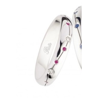 Faith White Gold Männer Brust mit Diamanten und Rubies Line Star