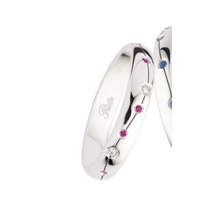 Faith White Gold Men's Chest with Diamonds and Rubies Line Star