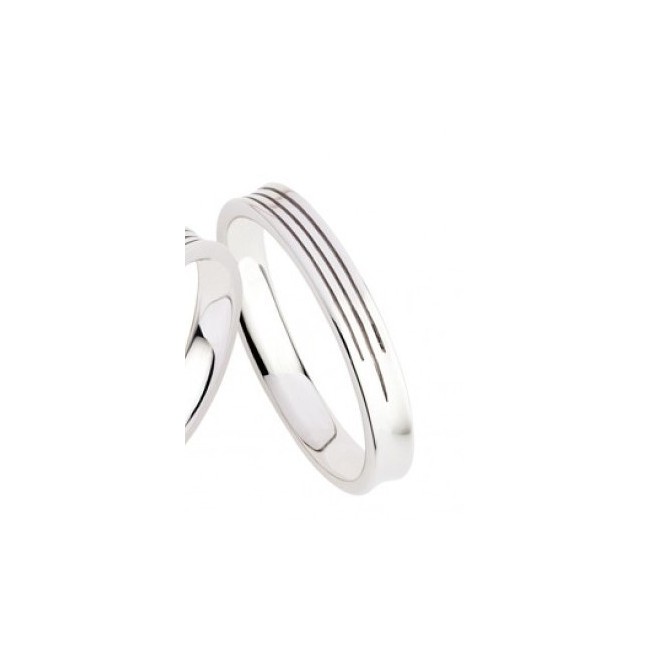 Faith White gold chalk line Dial with concave lines - L2983UB