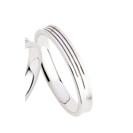 Faith White gold chalk line Dial with concave lines - L2983UB