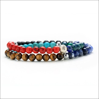 Bracciale Gerba uomo donna doppio multicolor elastico  - COLORS DUBLE